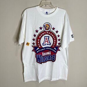 Starter Vintage 90s Arizona Wildcats 1997 NCAA Basketball Champions T-Shirt Sz L
